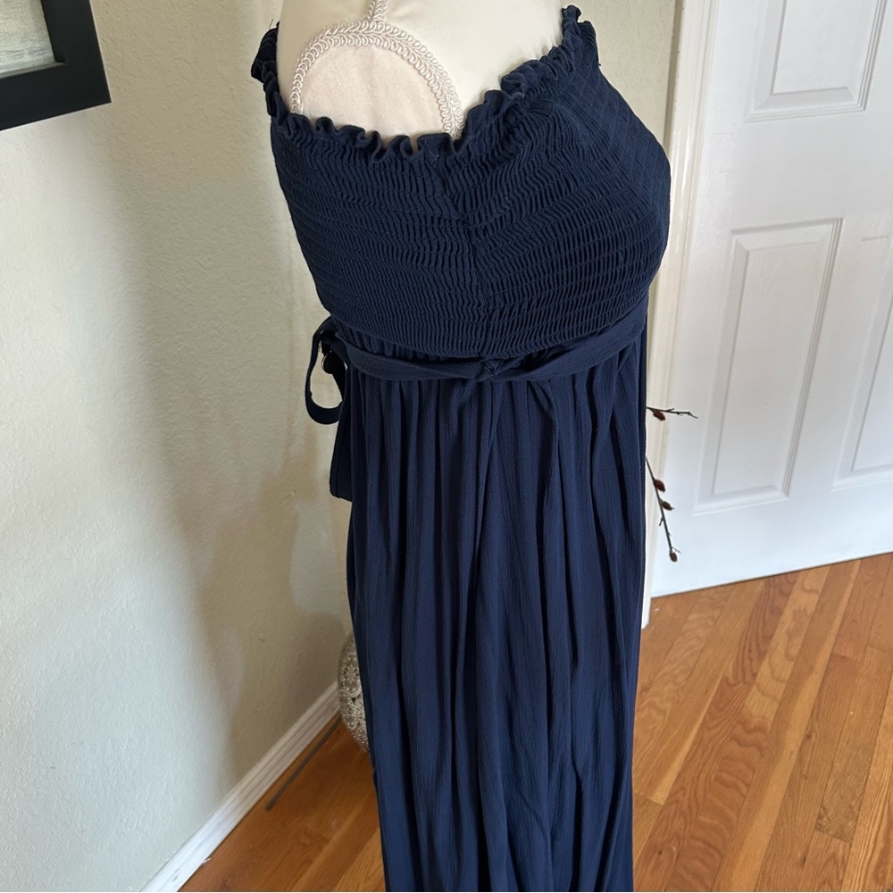 Juicy Couture Beach Royalty Navy Blue Strapless Smock Maxi Dress in Sz Med. NWOT - Picture 9 of 10